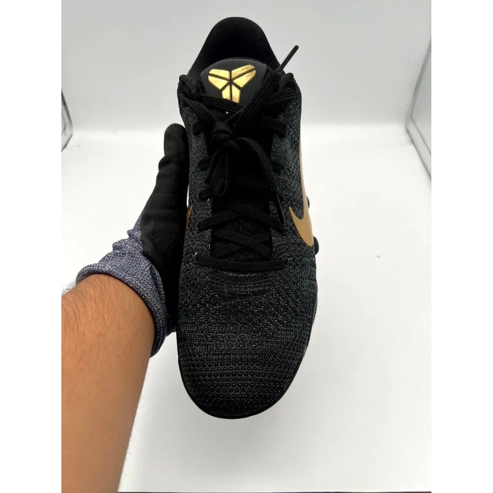 Nike Kobe 11 Elite Low 885003-994 Mens 9.5‎ Sneakers Cozy Gold Black Mamba Shoes